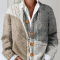 Women's Abstract Geometric Pattern Art Print Buttoned Cardigan Sweater