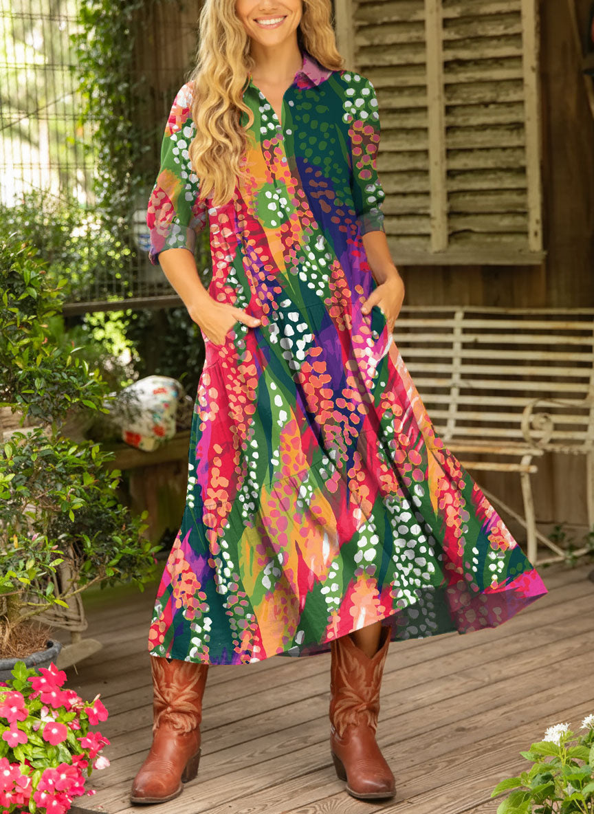 Women's Retro Pattern Art Casual Print Dress