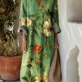 Robe en coton à imprimé floral vintage pour femme