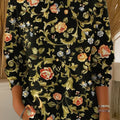 pull-over-décontracté pour femme, imprimé floral vintage, référence 6u1b