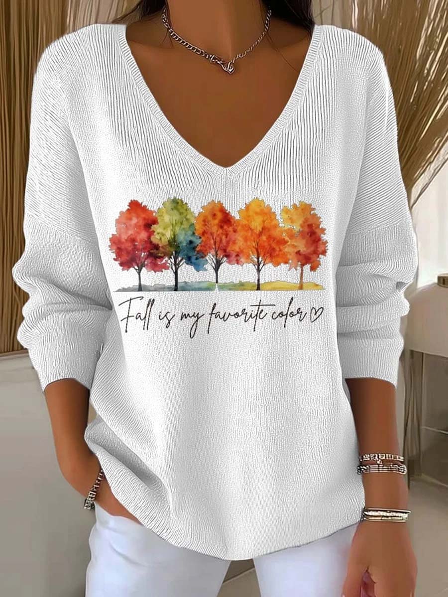 womens-autumn-tree-art-print-casual-pullover-sweater