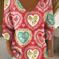 Women's Flowers Pattern Casual Print Pullover Sweater