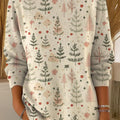 Women's Christmas Tree Art Print Casual Pullover Sweater