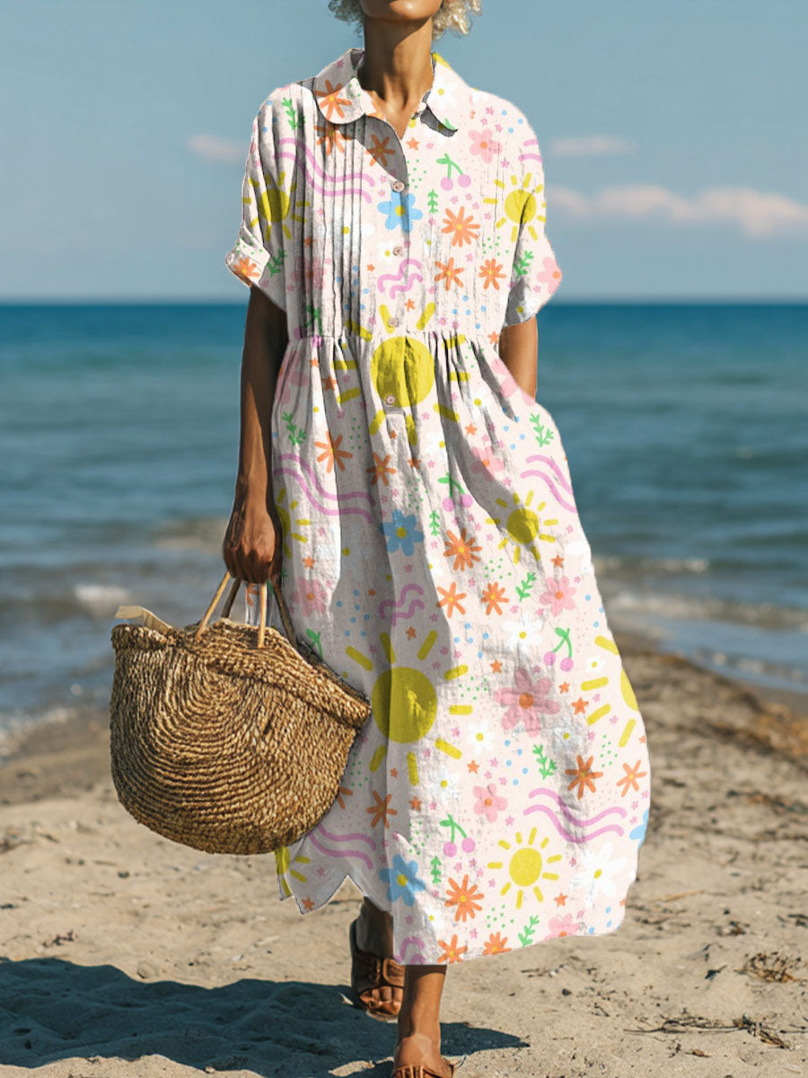 Women's Colorful Painting Art Print Dress