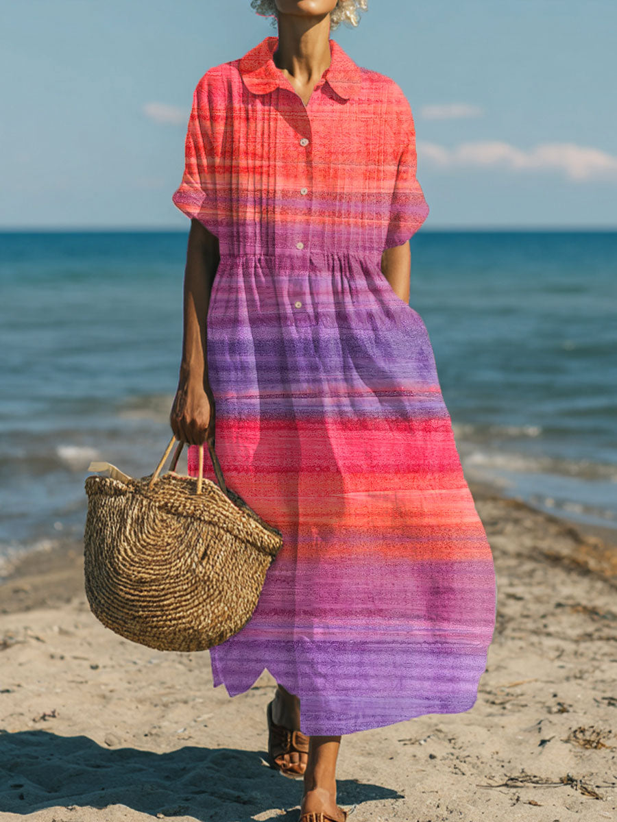 Women's Vintage Gradient Art Print Dress