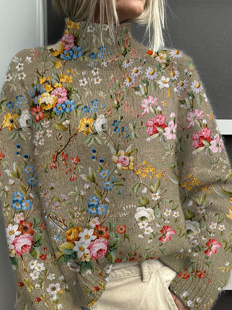 vintage-floral-art-print-knit-turtleneck-pullover-sweater-qifr