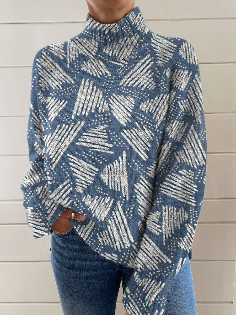 vintage-abstract-art-lines-print-knit-turtleneck-pullover-sweater