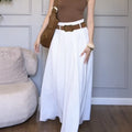 Women's Comfortable Loose Sleeveless Top + White Skirt Cotton Two-piece Set