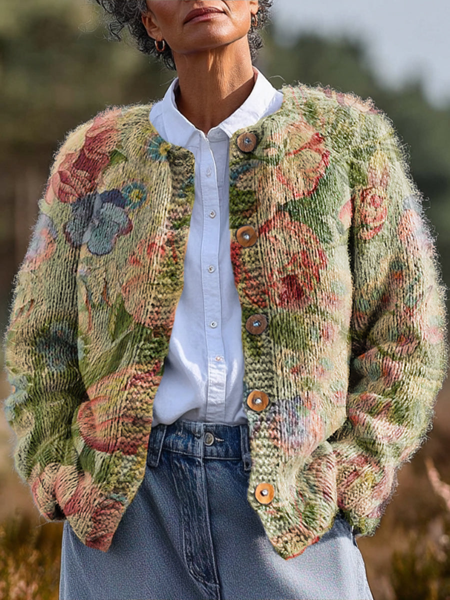 vintage-beautiful-floral-painting-art-print-buttoned-cardigan-sweater-mbt9
