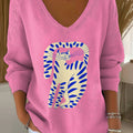 womens-pink-cat-pattern-casual-pullover-sweater