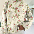 womens-lovely-floral-pattern-art-print-knit-turtleneck-pullover-sweater-zv77