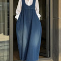 Women's Sleeveless Casual Loose Denim Vest Dress