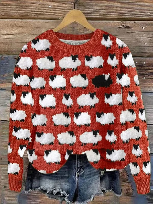 vintage-cute-sheep-art-print-knit-pullover-sweater-obxh