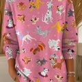 Women's Funny Dogs Art Print Casual Pullover Sweater