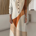 Women's Geometric Pattern Art Print Casual Knitted Dress
