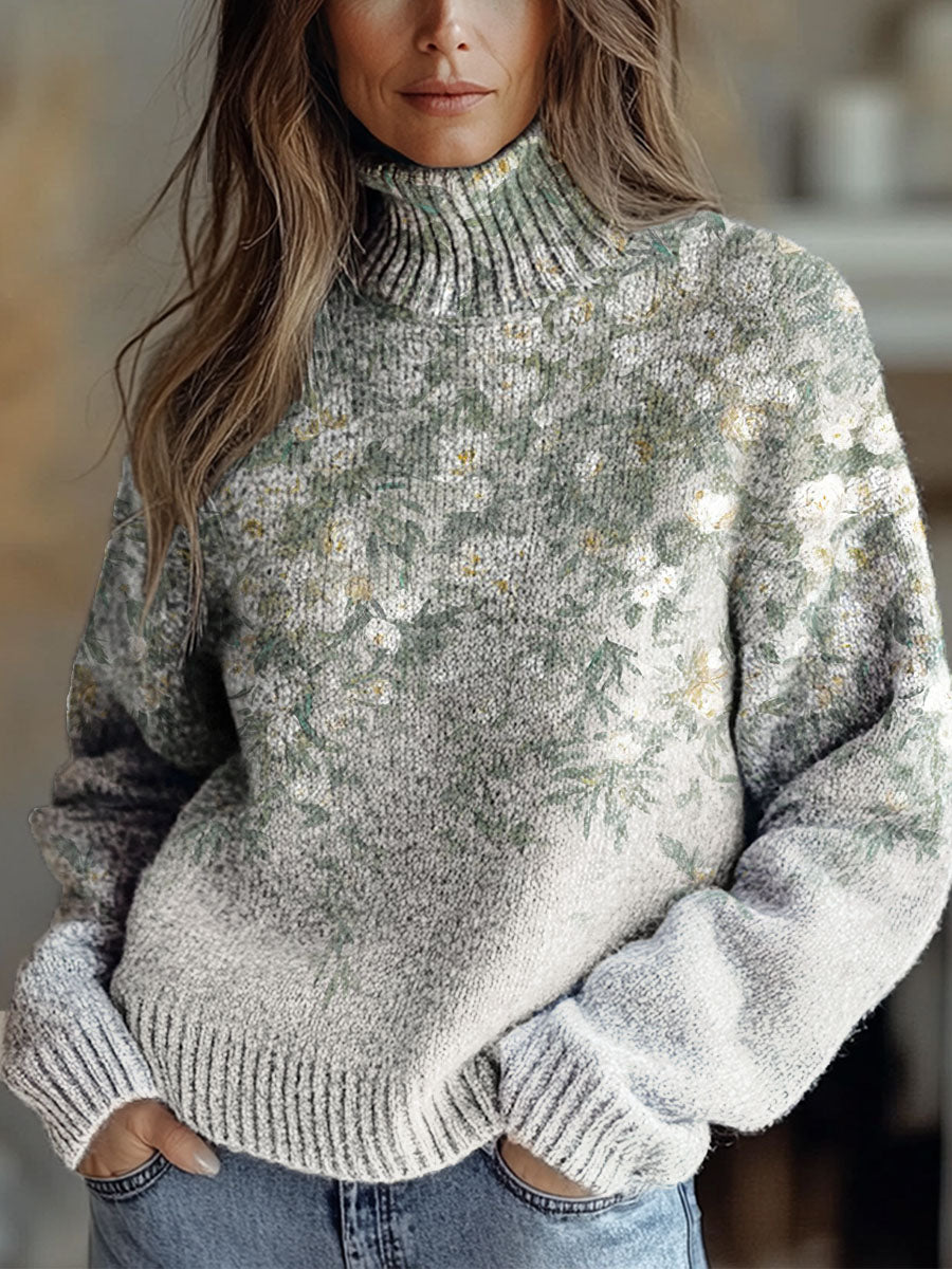 womens-vintage-art-flower-print-knit-turtleneck-pullover-sweater-xugt