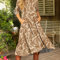 Women's Vintage Ethnic Floral Painting Art Print Dress