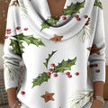 Winter Christmas holly decoration pattern Swing Collar Sweater