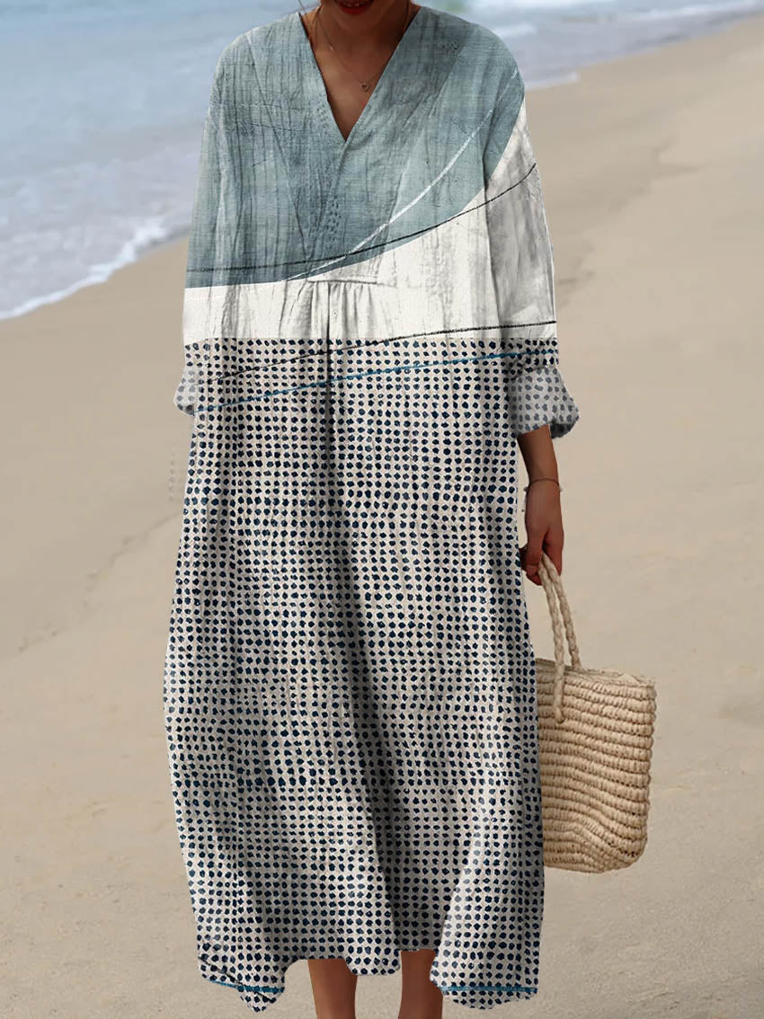 Women's Geometric Pattern Art Print Cotton Dress