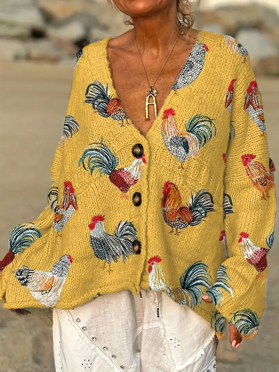 womens-vintage-chicken-flower-art-print-casual-pullover-sweater-xi2e