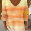 Women's Autumn Gradient    Art Print Casual Pullover Sweater
