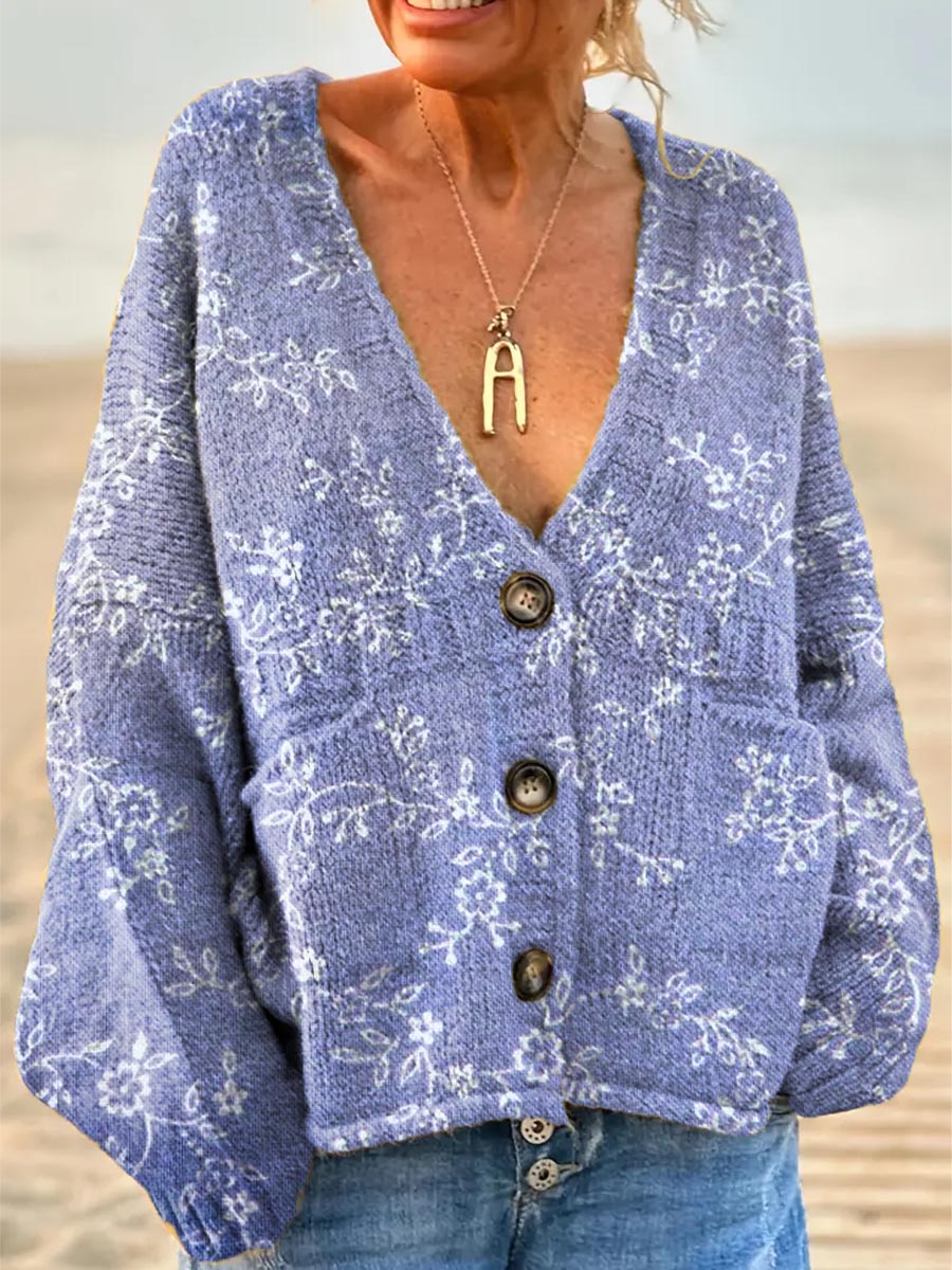 womens-vintage-floral-art-print-casual-pullover-sweater-70rw