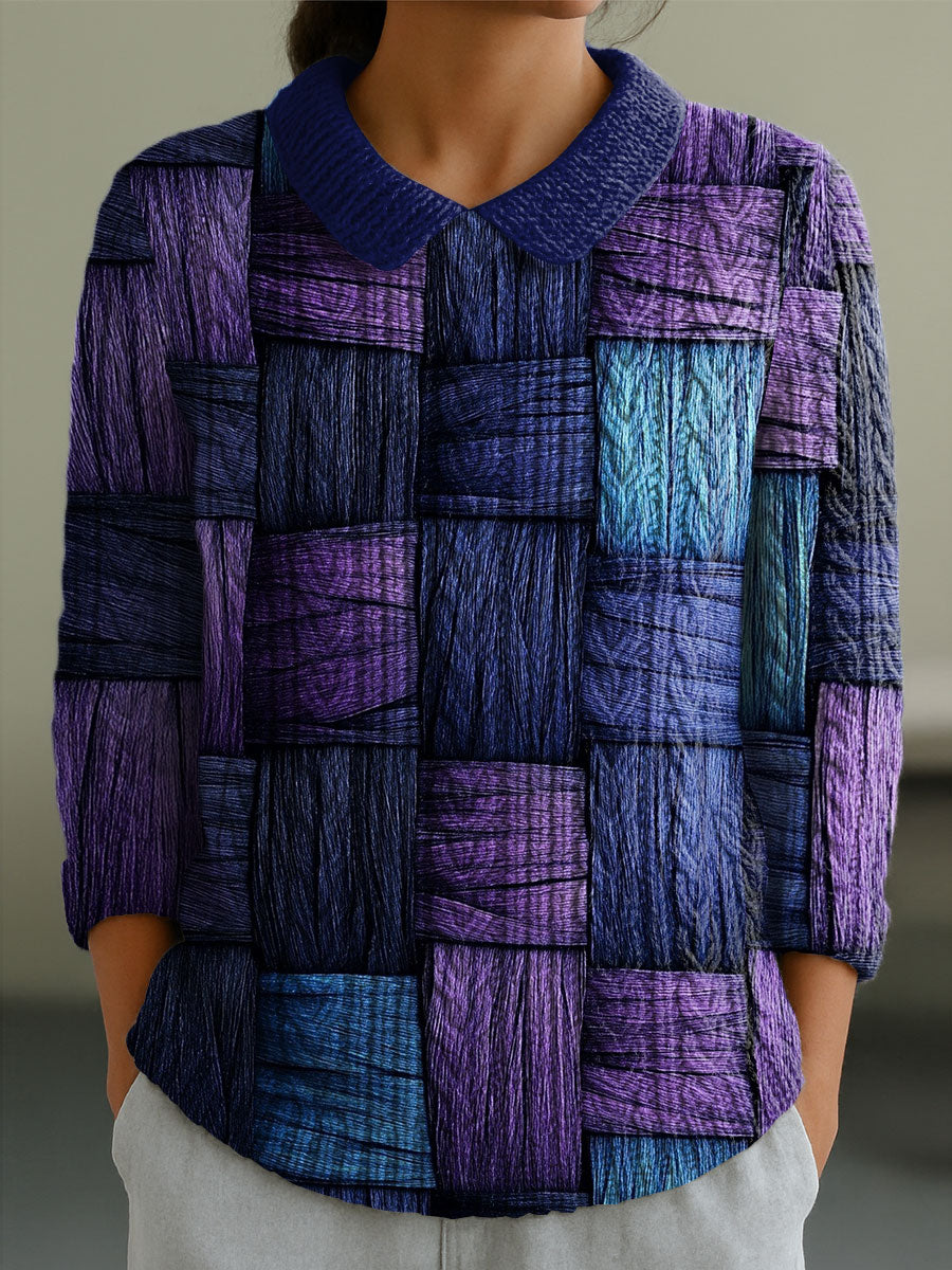 womens-geometric-color-contrast-splicing-abstract-casual-print-peter-pan-collar-3-4-sleeve-sweater-1is2