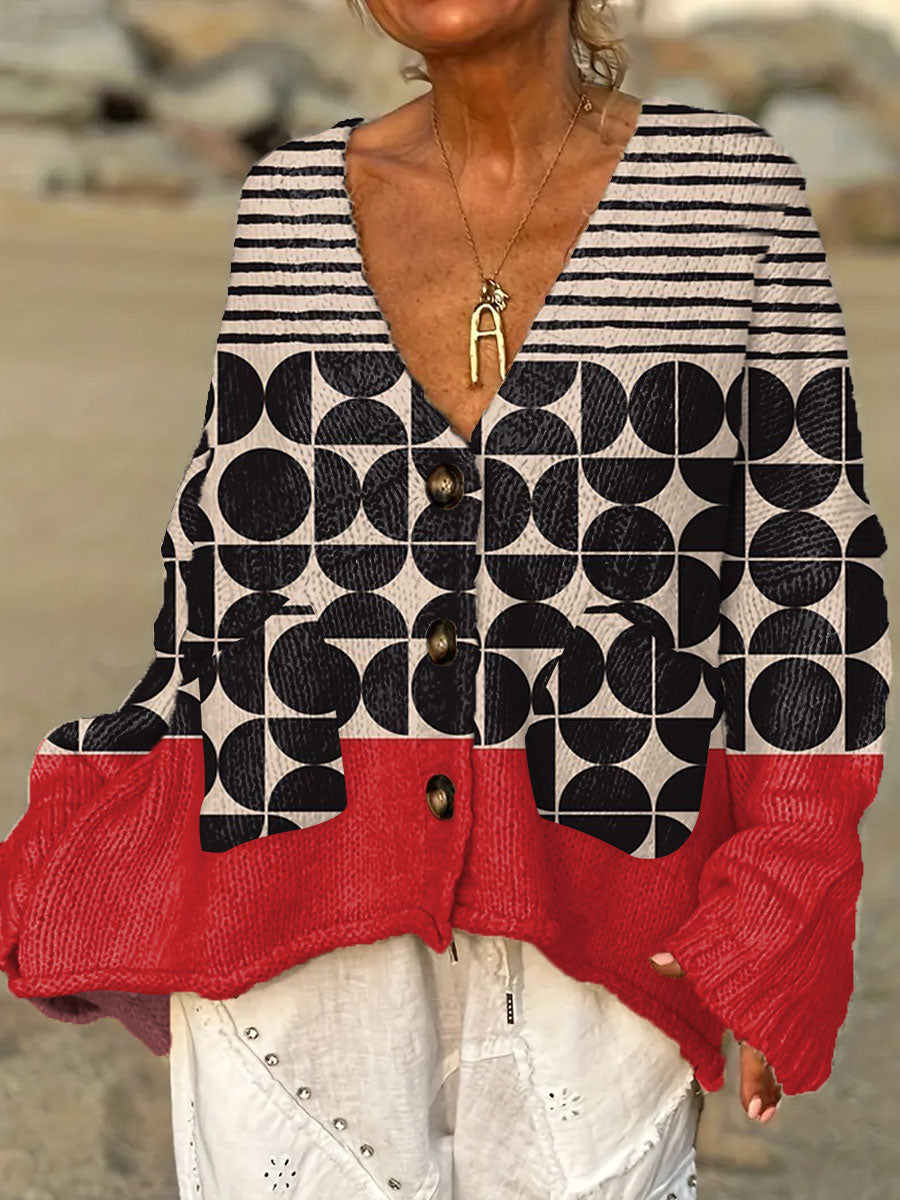 womens-vintage-abstract-geometric-art-print-casual-pullover-sweater-ksfj