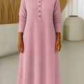 Women's Solid Color Peter Pan Collar Long Sleeve Casual Loose A-Line Knitted Dress