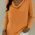 Retro Cowl-neck Cozy Pullover Top