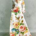 Women's Vintage Floral Art Elegant Romantic Casual Vacation Maxi Dress