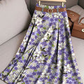 Women's Retro Flowers Pattern Casual Print Cotton Skirt