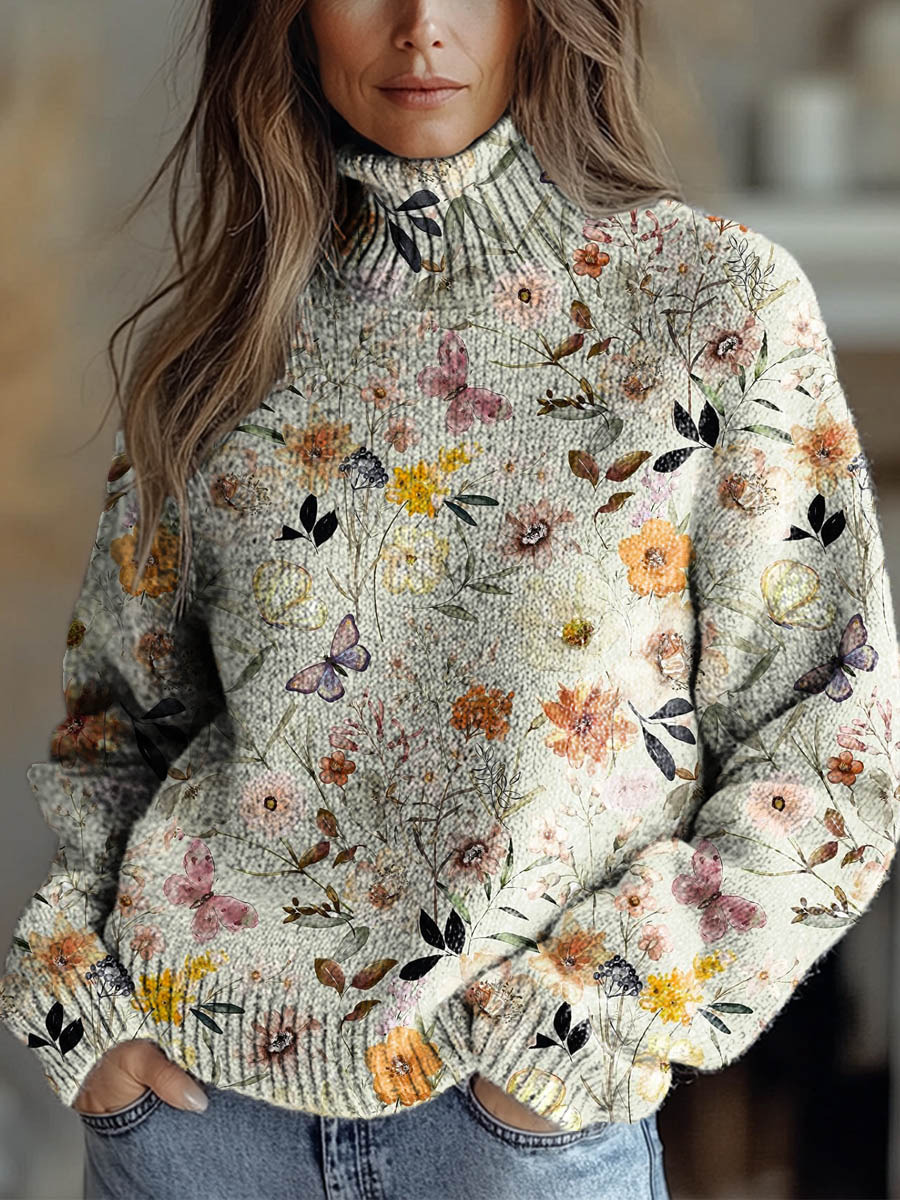 womens-vintage-floral-art-print-knit-turtleneck-pullover-sweater-iiw3
