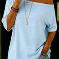 Cozy Off-shoulder Loose-fit Cotton T-shirt