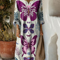 Women's Lrregular Butterfly Art Print Dress
