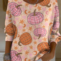womens-halloween-pumpkin-art-print-casual-pullover-sweater