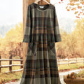 Soft Plaid Pocket Dress