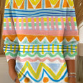Women's Beautiful Colorful Stripes Graffiti Painting Art Print Casual Pullover Sweater
