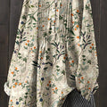 Women's  Retro Flower Art Print Casual Cotton And Linen Shirt
