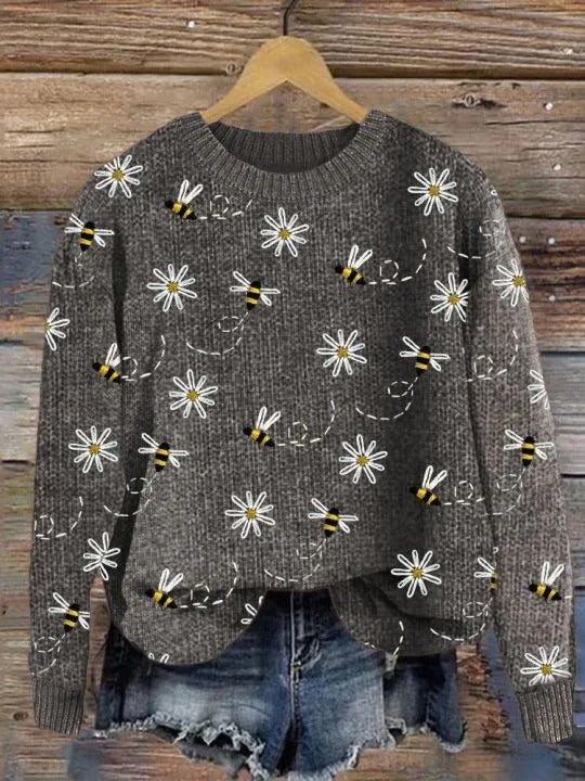 vintage-bee-art-print-knit-pullover-sweater-if7t