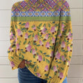 womens-vintage-ethnic-art-flowers-print-knit-turtleneck-pullover-sweater