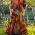 Women's Retro Geometric Colors Art Casual Print Dress