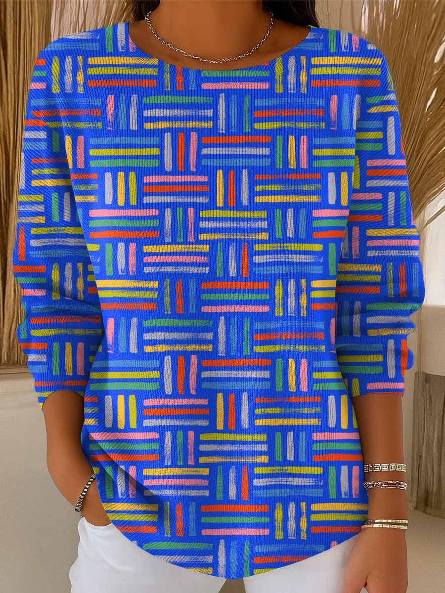 Women's Vintage Pattern Art Print Casual Pullover Sweater