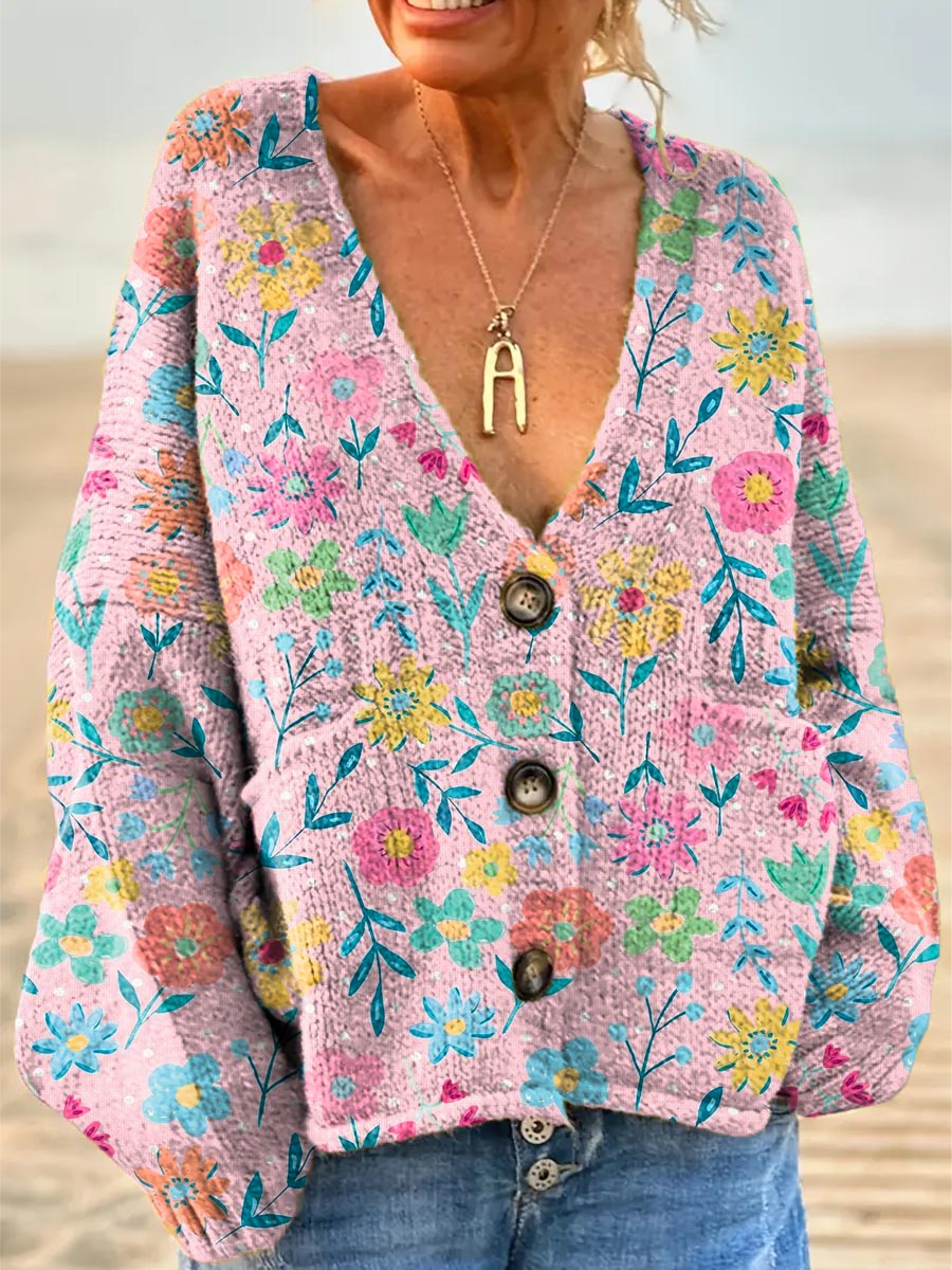 womens-lovely-floral-art-print-casual-pullover-sweater-evi7