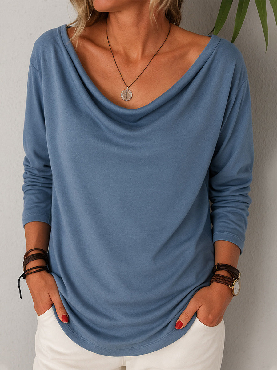 Women's Long-sleeve Cowl Neck Top