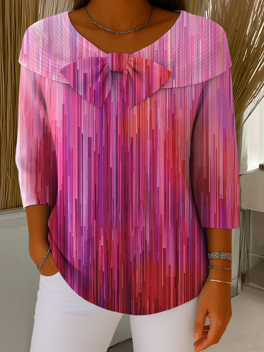 Vintage Gradient Art Print Buttoned Cardigan Sweater