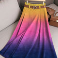 Women's Vintage Gradient  Art Print Cotton Skirt