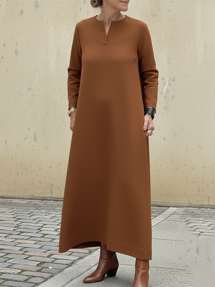 Women's Elegant Simple Solid Color A-line Dress