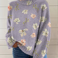womens-floral-art-print-knit-turtleneck-pullover-sweater-1i9m