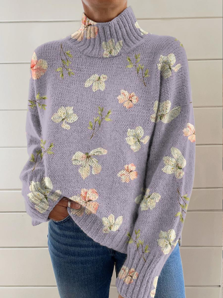 womens-floral-art-print-knit-turtleneck-pullover-sweater-1i9m